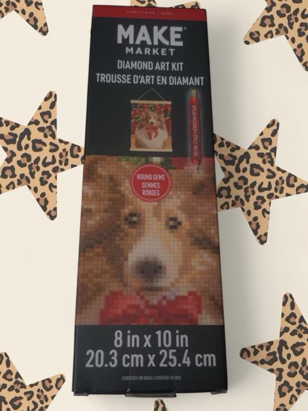 Makers Market Diamond Art Kit — Brown, Red Collie Dog Design